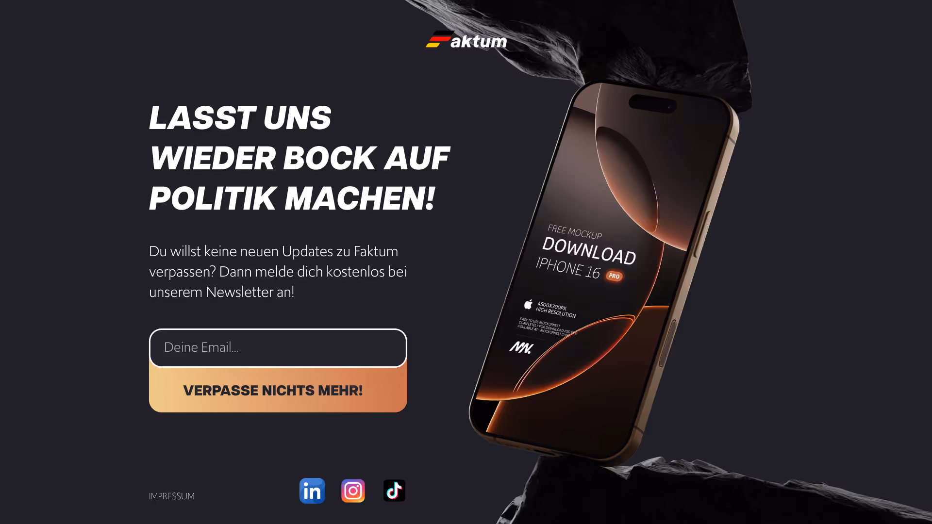 Offener Laptop mit einer offenen Website und einer Raketengrafik im Hintergrund